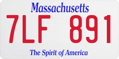 MA license plate 7LF891