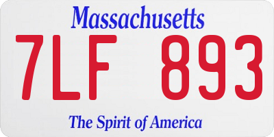 MA license plate 7LF893