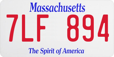 MA license plate 7LF894