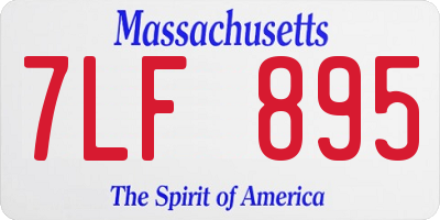 MA license plate 7LF895