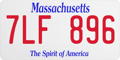 MA license plate 7LF896