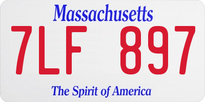 MA license plate 7LF897