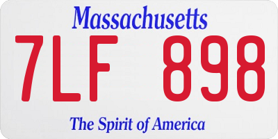 MA license plate 7LF898