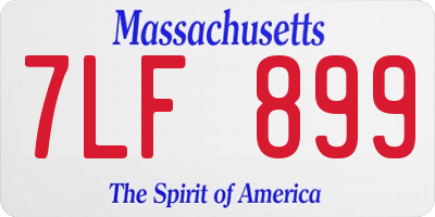 MA license plate 7LF899
