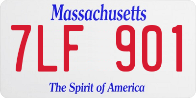 MA license plate 7LF901