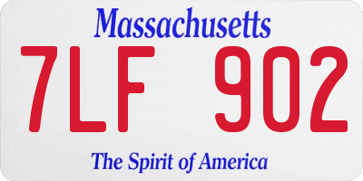 MA license plate 7LF902