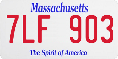 MA license plate 7LF903