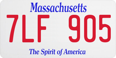 MA license plate 7LF905