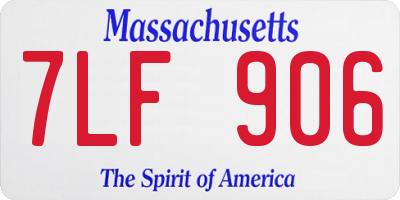 MA license plate 7LF906