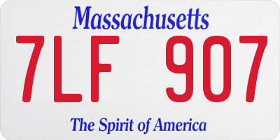 MA license plate 7LF907