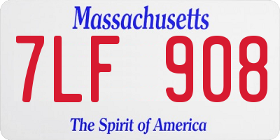MA license plate 7LF908