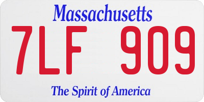 MA license plate 7LF909
