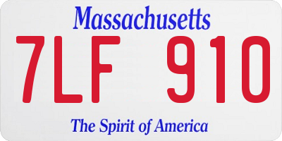 MA license plate 7LF910