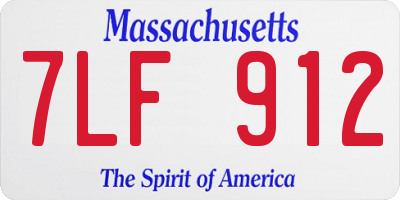 MA license plate 7LF912