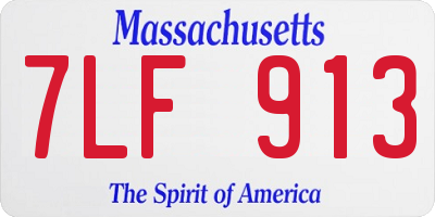 MA license plate 7LF913