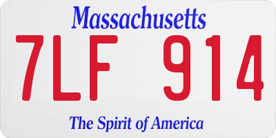 MA license plate 7LF914