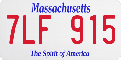 MA license plate 7LF915