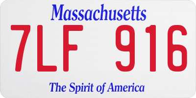 MA license plate 7LF916