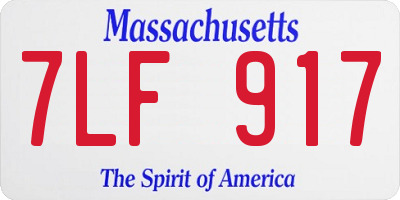 MA license plate 7LF917
