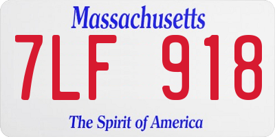 MA license plate 7LF918