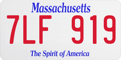 MA license plate 7LF919