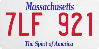 MA license plate 7LF921