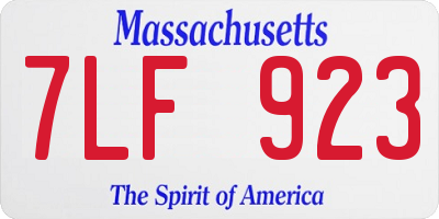 MA license plate 7LF923