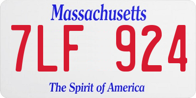 MA license plate 7LF924
