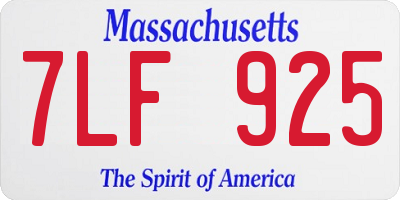 MA license plate 7LF925
