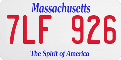 MA license plate 7LF926