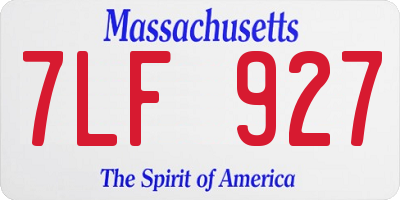 MA license plate 7LF927