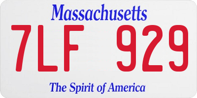 MA license plate 7LF929