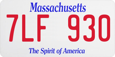 MA license plate 7LF930