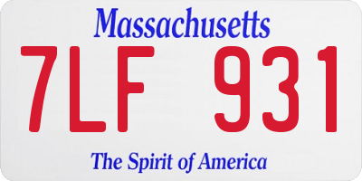 MA license plate 7LF931