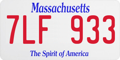 MA license plate 7LF933
