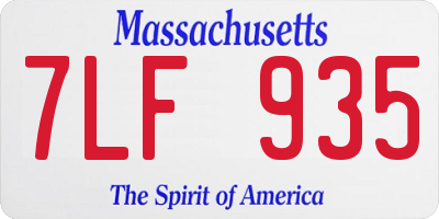MA license plate 7LF935