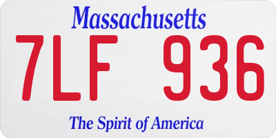 MA license plate 7LF936