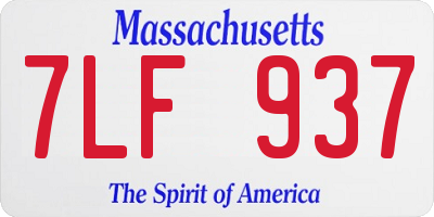 MA license plate 7LF937