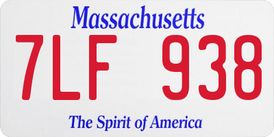 MA license plate 7LF938