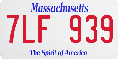 MA license plate 7LF939