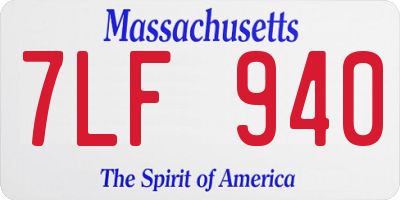 MA license plate 7LF940