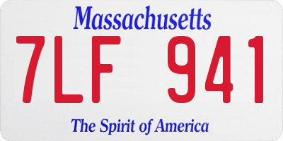 MA license plate 7LF941