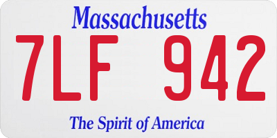 MA license plate 7LF942