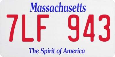 MA license plate 7LF943