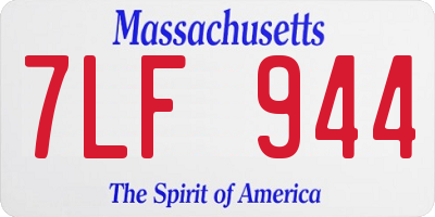 MA license plate 7LF944