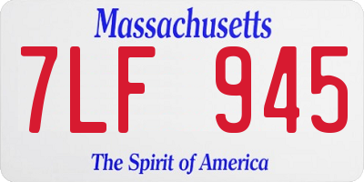 MA license plate 7LF945