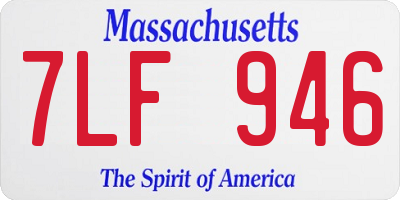 MA license plate 7LF946