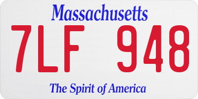 MA license plate 7LF948