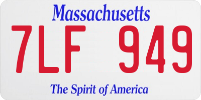 MA license plate 7LF949