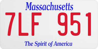MA license plate 7LF951